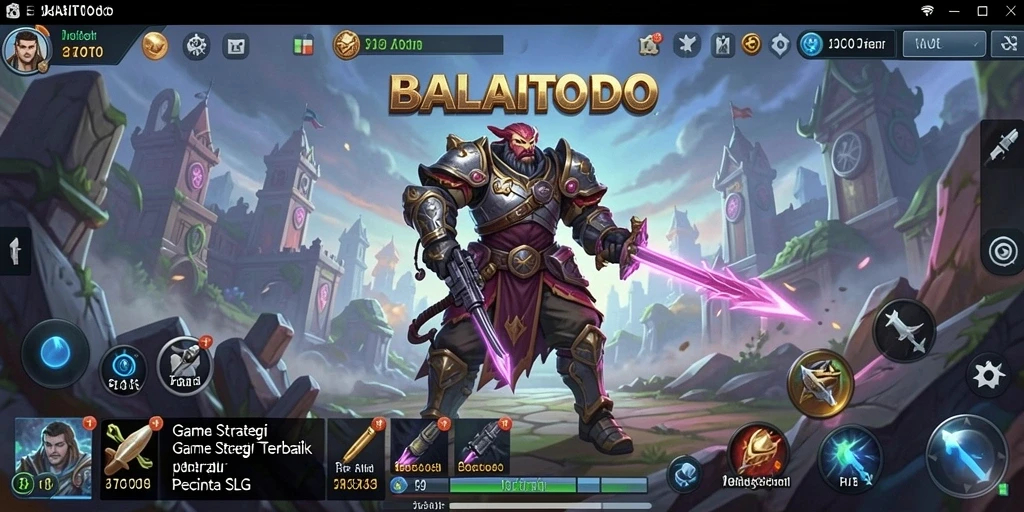 Tangkapan layar permainan BALAITOTO yang menunjukkan aksi strategi SLG.