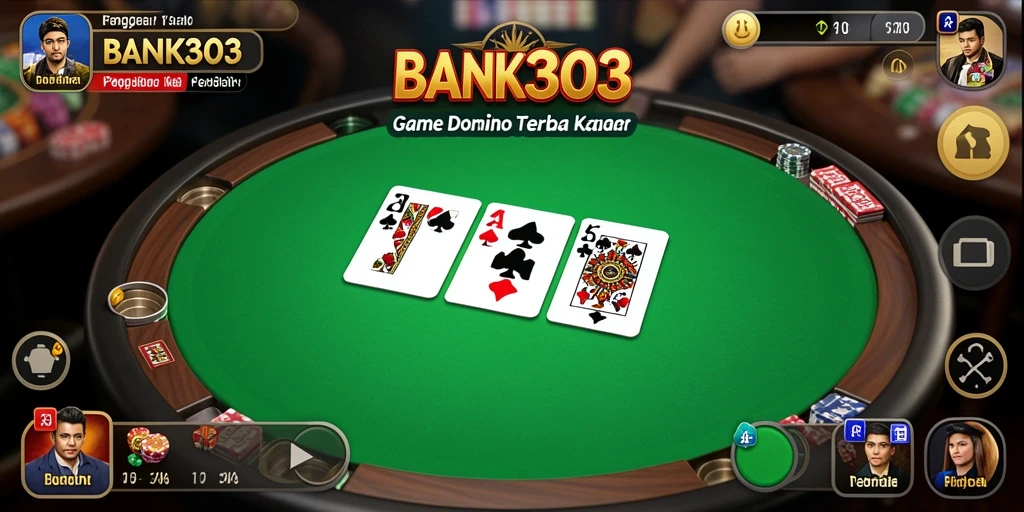 Screenshot BANK303 menampilkan aksi seru permainan Domino.