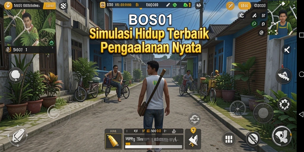 Tangkapan layar utama menunjukkan gameplay simulasi yang menarik dan interaktif.