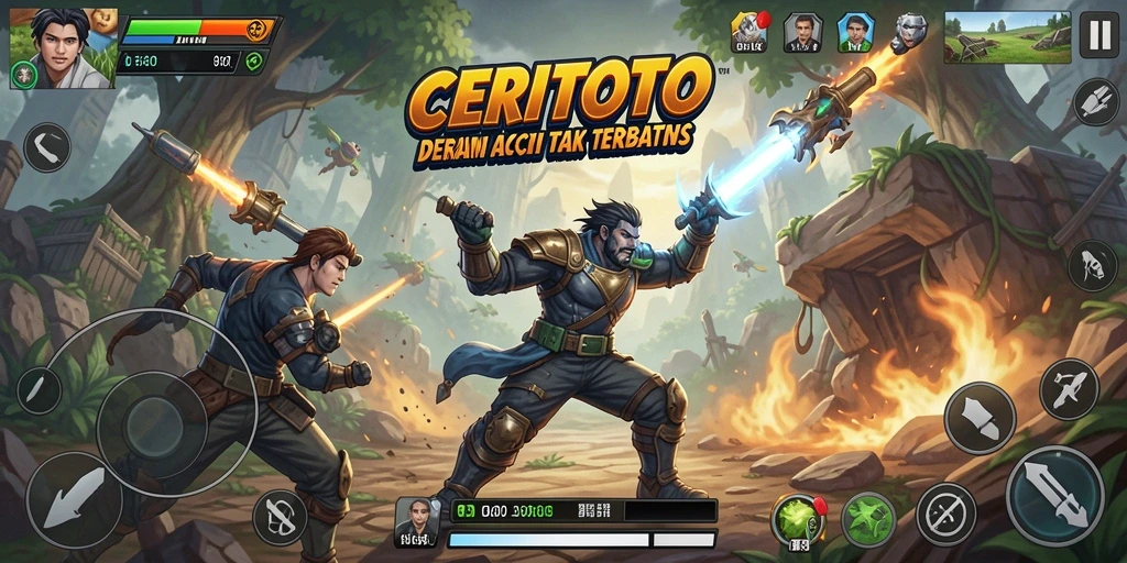 Gameplay CERITOTO menampilkan aksi seru dan menegangkan dengan berbagai tantangan.