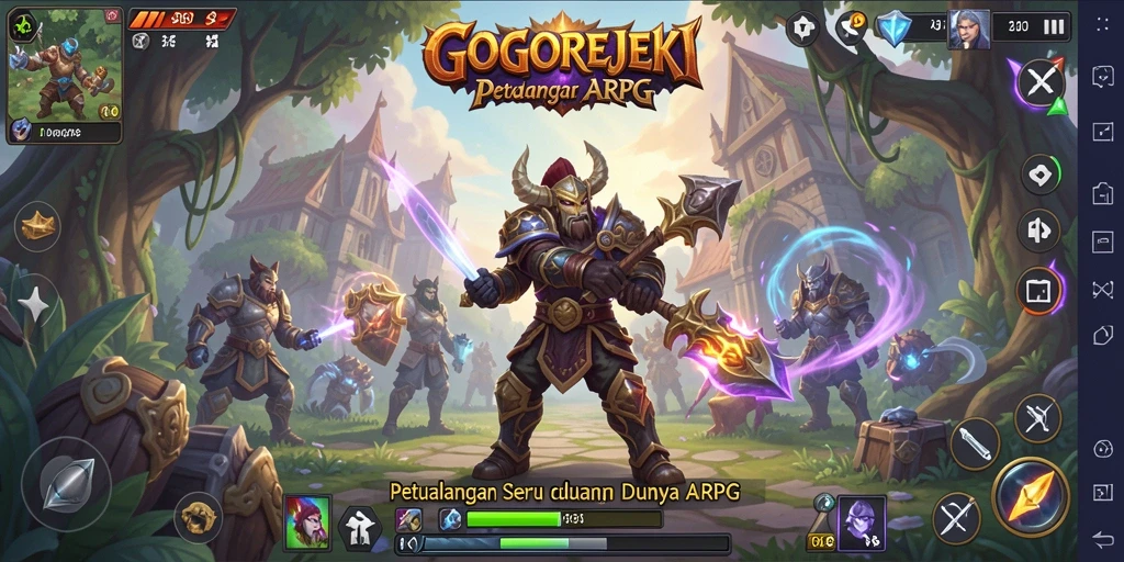Tampilan gameplay seru dalam petualangan ARPG GOGOREJEKI.