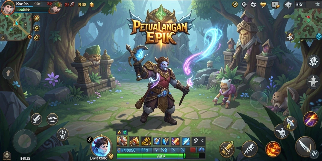 Screenshot gameplay H89 menunjukkan aksi pertempuran yang seru dalam dunia fantasi.