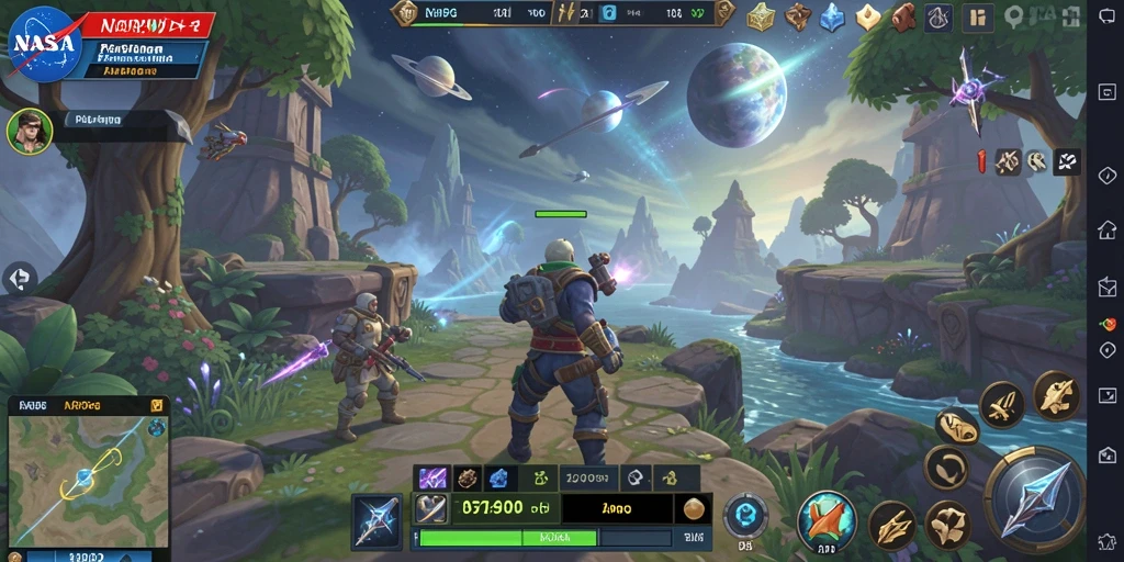 Tangkapan layar utama dari gameplay NASA4D menampilkan aksi seru dalam pertarungan ARPG.