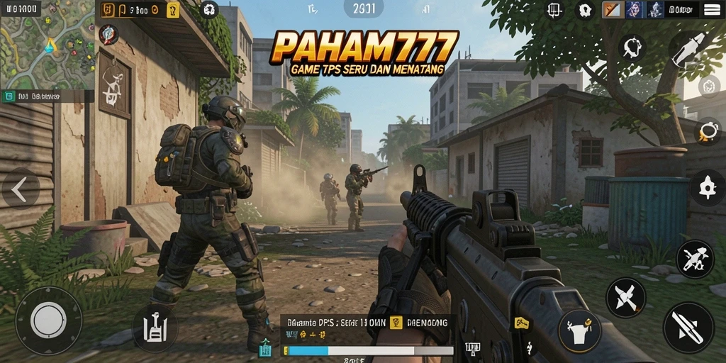 Tangkapan layar utama menampilkan aksi seru dalam gameplay TPS.