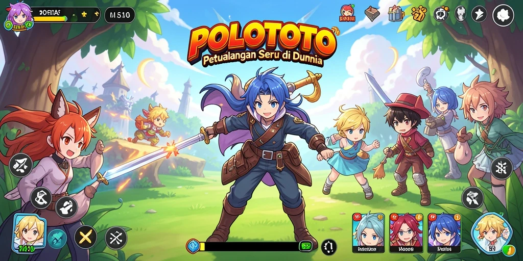 Gameplay menarik POLOTOTO dengan karakter anime ikonik.