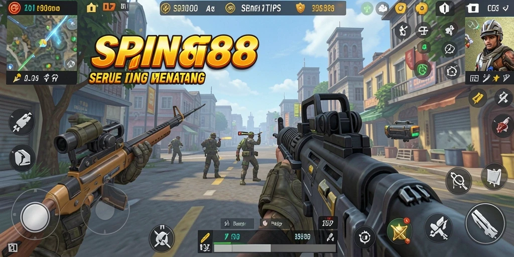 Tampilan gameplay SPIN88 yang mengasyikkan dalam mode TPS.