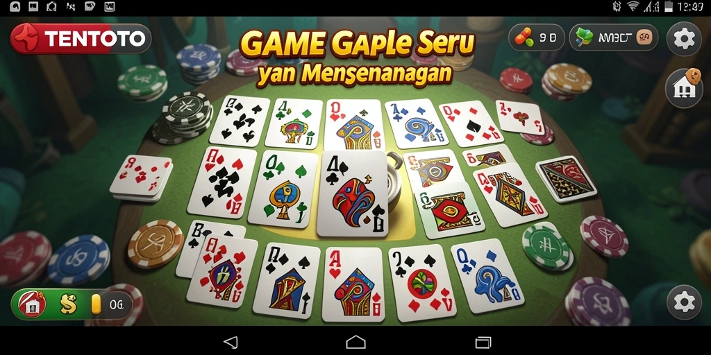 Screenshot menampilkan gameplay seru TENTOTO dalam permainan Gaple.