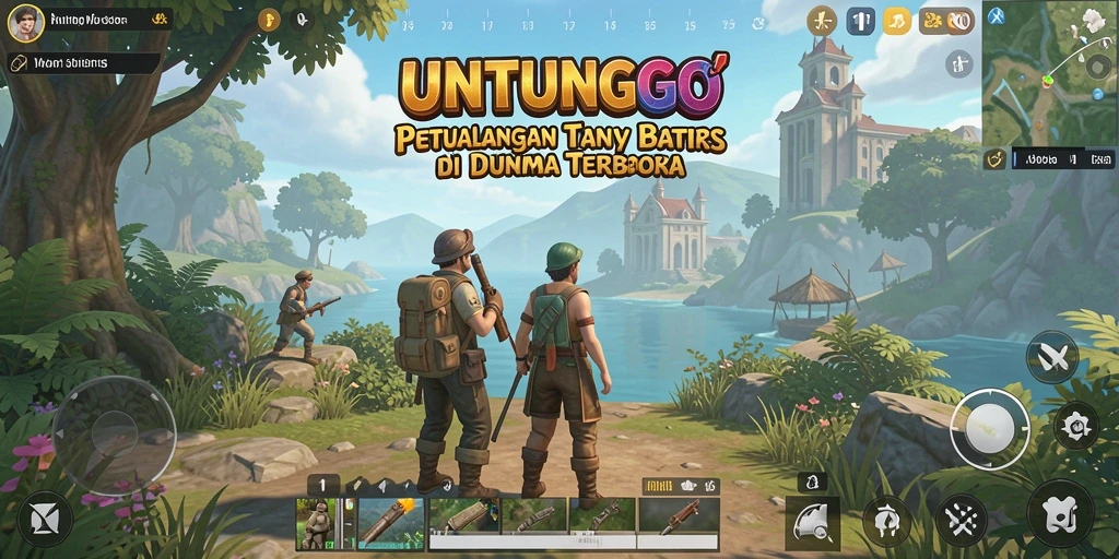 Tangkapan layar gameplay UNTUNGGO yang menunjukkan eksplorasi dunia terbuka.